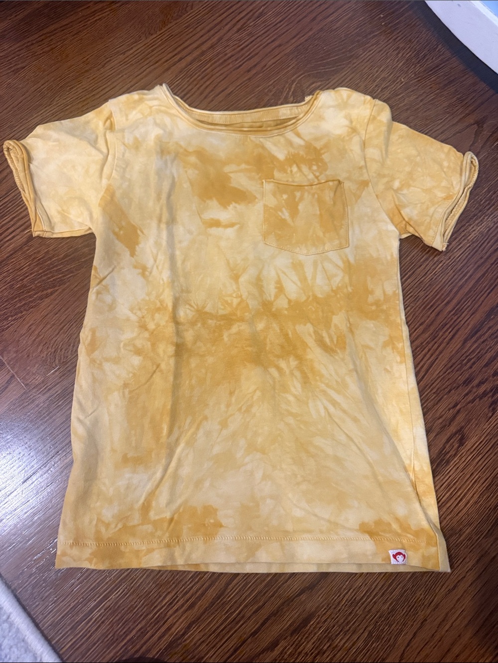 Appaman Yellow Tie-Dye Short Sleeve Pocket Tee